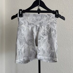 Lululemon Athletica White and Gray Bike Shorts